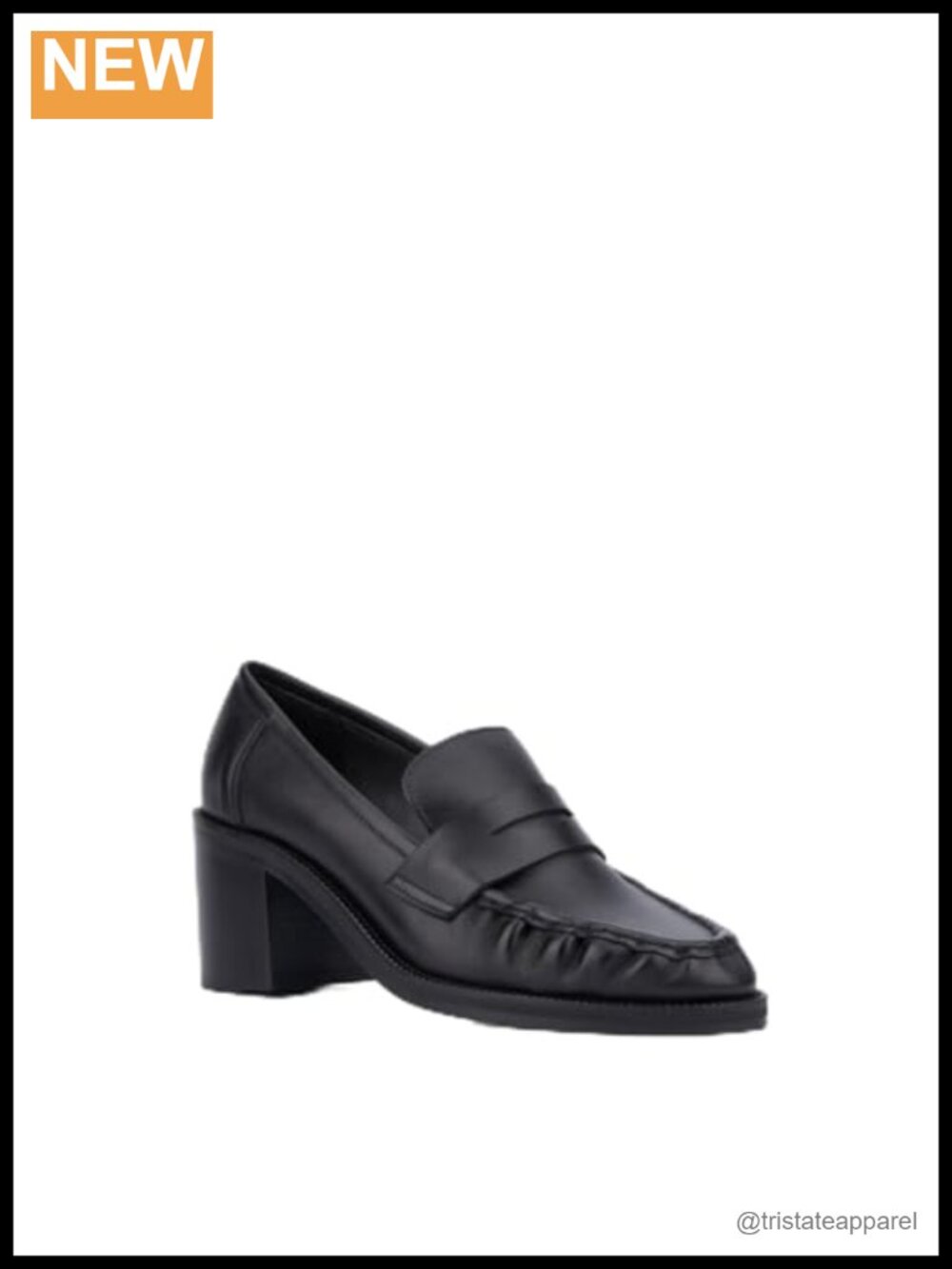 Made in Italy Leather Penny Loafer Block Heel Business Casual
